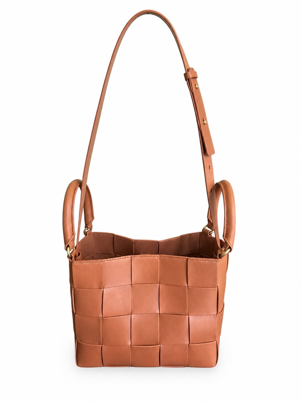 NWT J.McLaughlin Garance Woven Lamb Leather Handbag Dark Vachetta